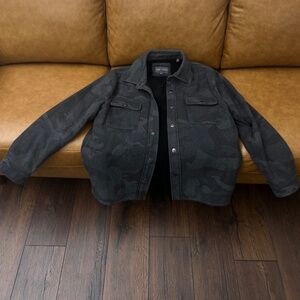SLATE & STONE Camouflage Sherpa Snap Button Coat